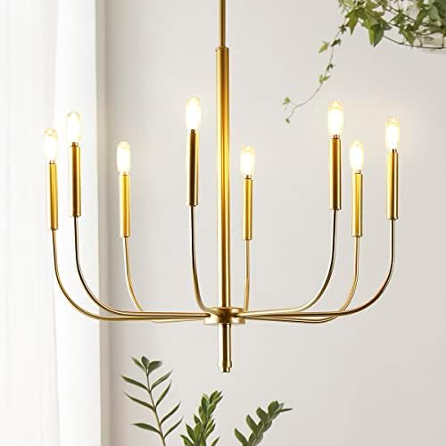 JONATHAN Y JYL7900B 8-Light Modern Iron LED Chandelier