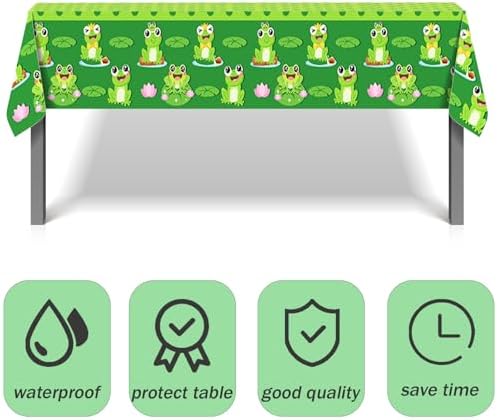 2 Pcs Frog Cartoon Tablecloths for Parties
