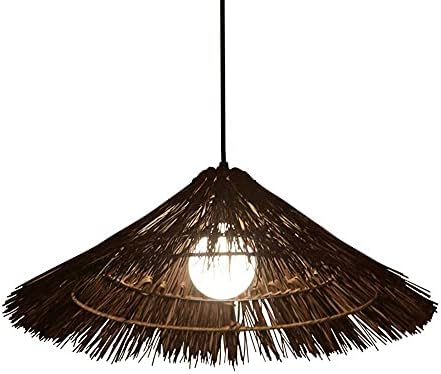 Natural Rattan Chandelier Lampshade with E26 Base