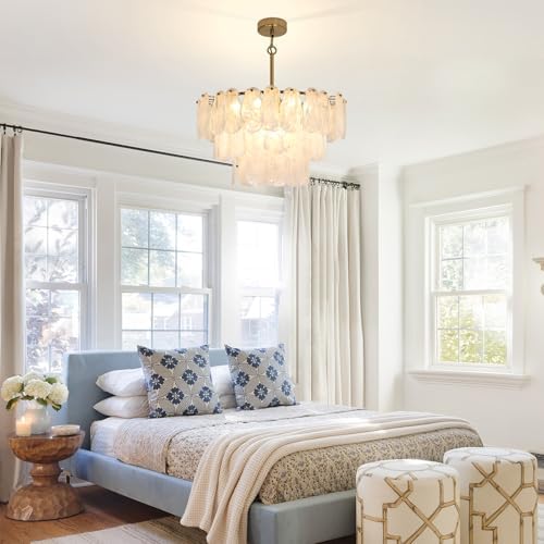 Modern Gold Glass Chandelier 236 Inch Luxury Pendant Light