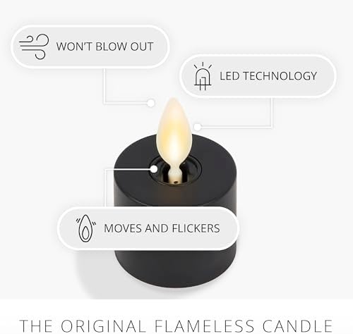 Luminara Set of 2 Black Matte LED Tea Lights