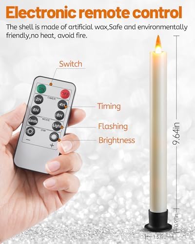 Da by 6 Flameless Window Candles with Remote Control and Timer