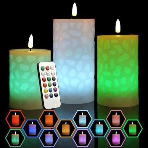 NICEME 3PCS LED Flameless Candles with Remote Control Timer