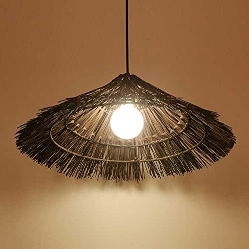 Natural Rattan Chandelier Lampshade with E26 Base