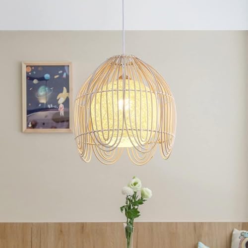 MUTTER Minimalist Rattan Chandelier with Bamboo Shade