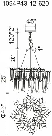CWI Lighting 43 Black Chandelier with 12 Lights
