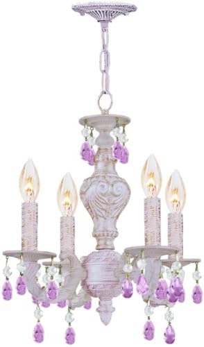 Paris Market 4 Light Rose Crystal Mini Chandelier