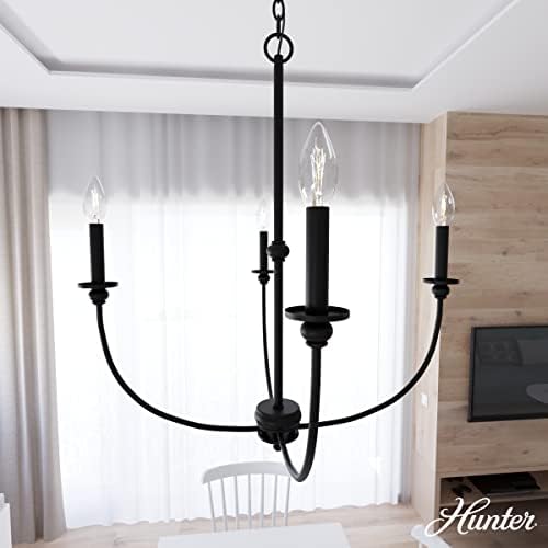 Hunter Southcrest 4 Light Matte Black Chandelier