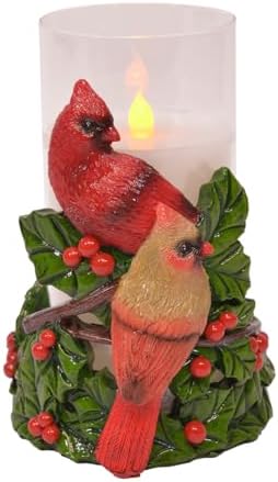 Holiday Flameless Candle Holder with LED Candle