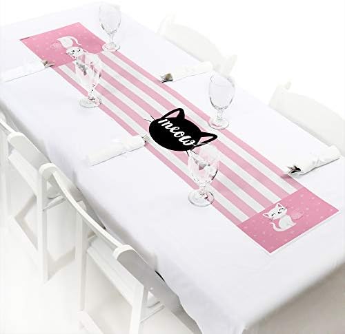 Big Dot of Happiness Purr-fect Kitty Cat Table Runner 12x60