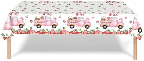 PHOGARY 3 Pack Strawberry Tablecloth Set for Birthday Parties
