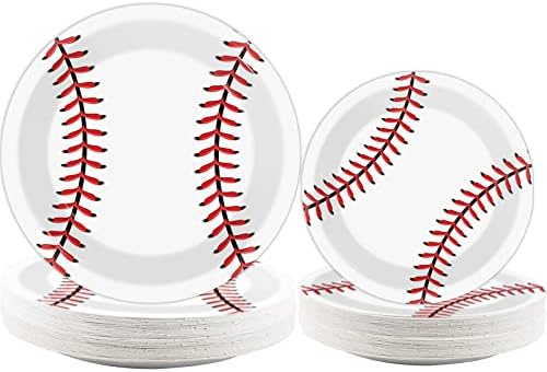 Wiooffen 72pcs Baseball Party Plates Set
