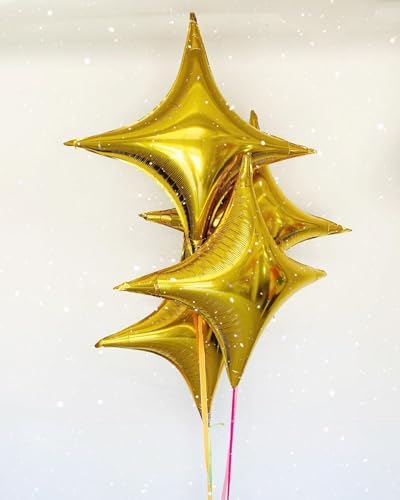 Gold Star Balloons 12Pcs Foil Decorations for Parties