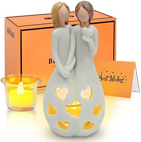 Impouo Heart Shape Flameless Candle for Sister