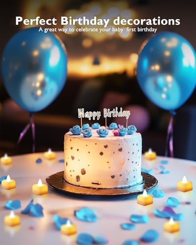 Homemory Romantic Blue Rose Petals and LED Candles Set