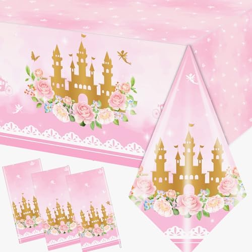 3 Pack Princess Tablecloths Birthday Decorations