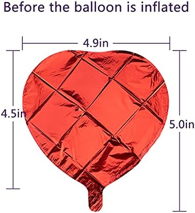 20 Pack Rainbow Heart Shaped Foil Balloons 5 Inches