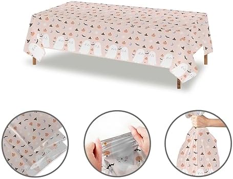 Mocsicka 3Pcs Boo Halloween Tablecloth for Party Decorations