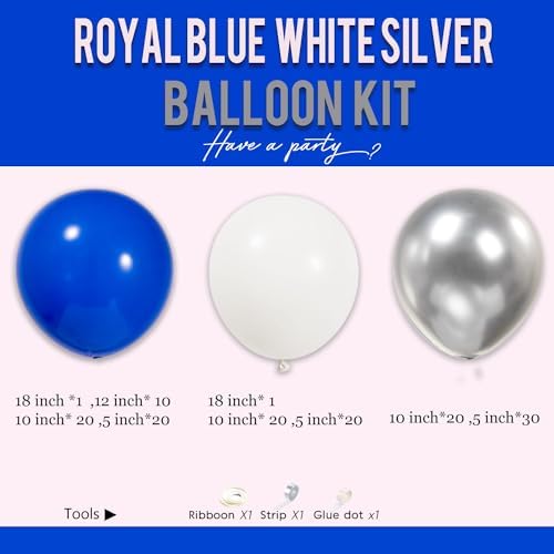 Royal Blue Balloon Garland Arch Kit 143Pcs for Decorations