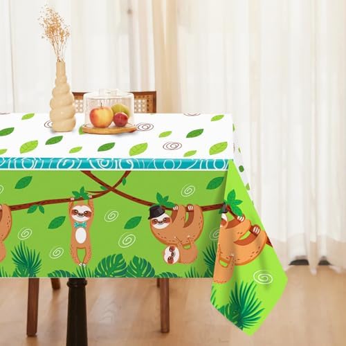 Animal Sloth Themed 3Pcs Tablecloths for Birthday Parties