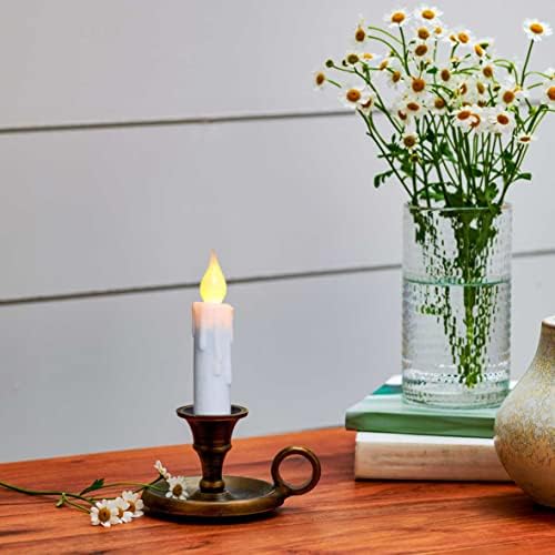 CVHOMEDECO LED Flameless Taper Candles Set of 3