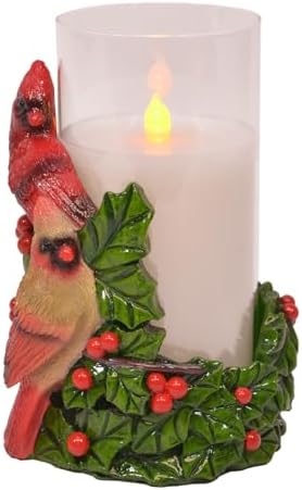 Holiday Flameless Candle Holder with LED Candle