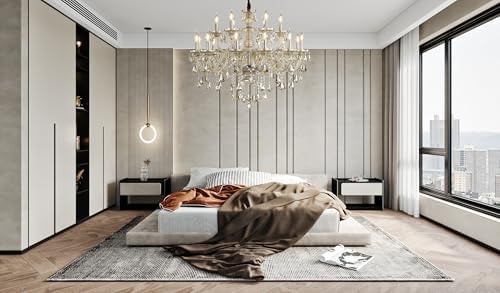 HungGwun Cognac Crystal 18 Light Chandelier