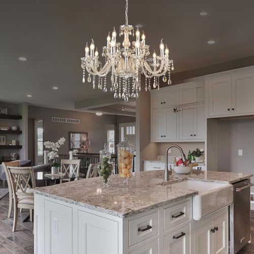 YYSHCHEN 307 Inch Crystal Chandelier with 15 Lights
