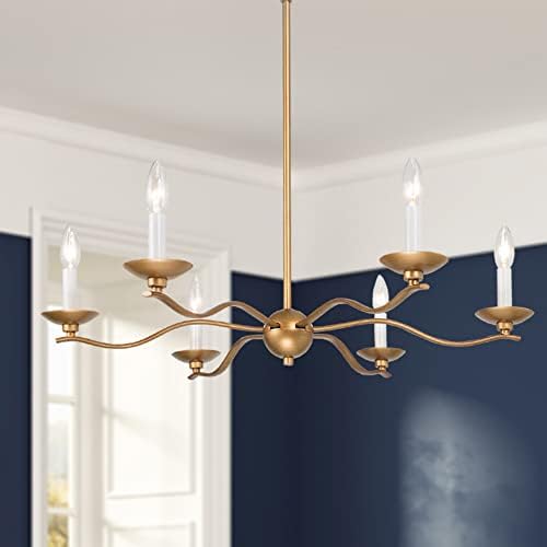Overstock Brass 6-Light Chandelier Dining Room Decor