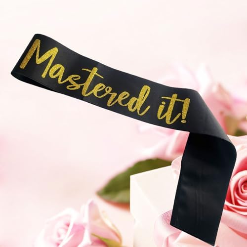 Graduation Mastered It Sash Black Gold
