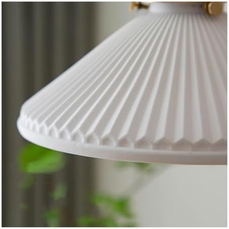 Modern White Ceramic Pendant Light with Bronze Finish
