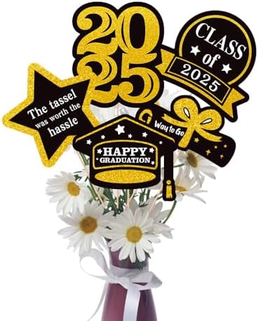 2025 Graduation Decor Centerpiece Sticks Red Black