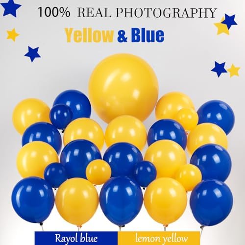 Kozeek Royal Blue Yellow Balloon Garland Arch Kit 150pcs