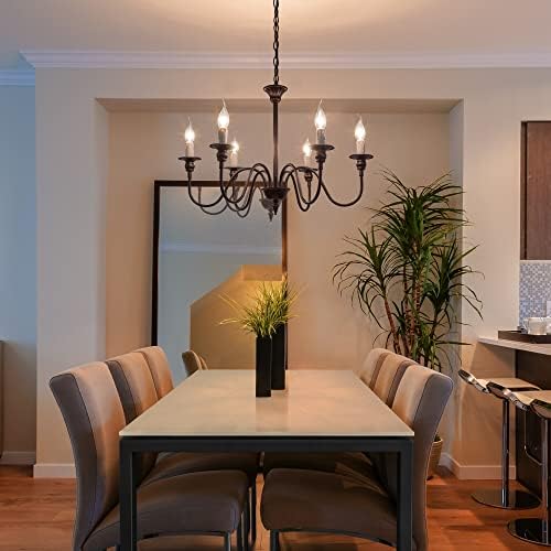 Overstock Moden Farmhouse 6-Light Metal Chandelier Ceiling Pendant