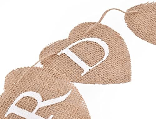 Distinctive Style Heart Shape Jute Banner 9x9cm