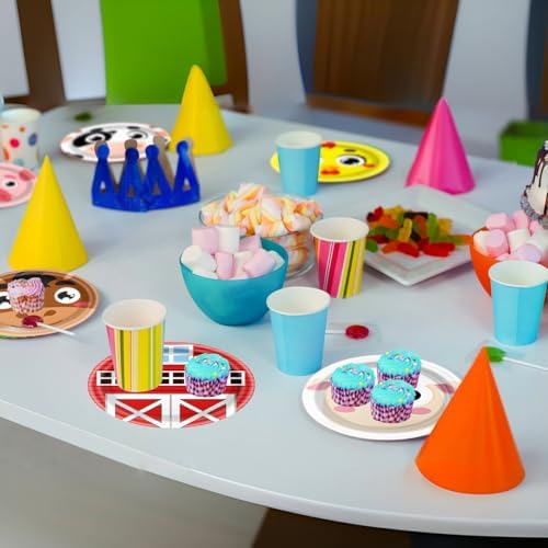 Farm Animal Themed Disposable Plates 60 Count Set