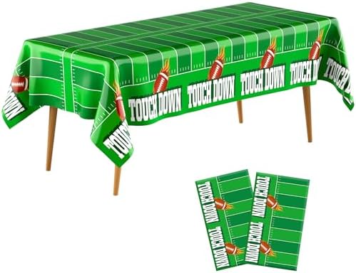 Football Tablecloth 2 Pack 54x108 Touchdown Table Cover for Parties