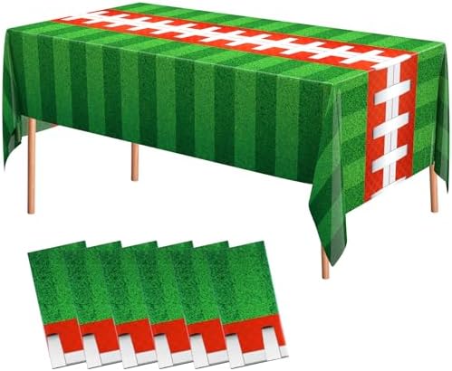 Oudain 6 Pcs Football Party Tablecloth 108x54 Inches