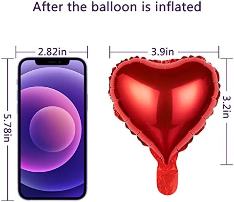 20 Pack Rainbow Heart Shaped Foil Balloons 5 Inches