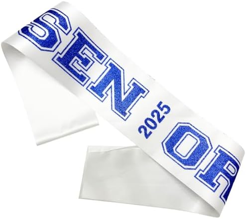 2025 Graduation Sash 10 Pack with Blue Glitter Letters