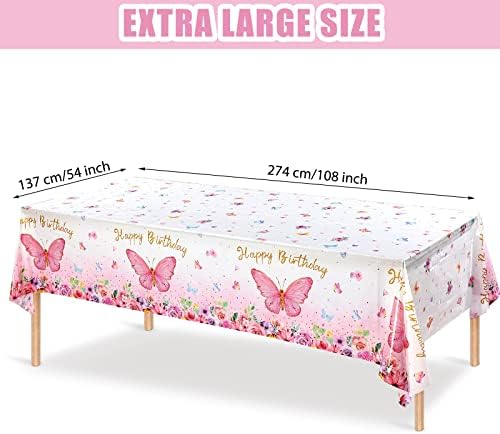 Tegeme Butterfly Birthday Tablecloth Set