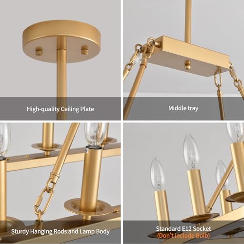 Modern Farmhouse Gold Rectangle Chandelier
