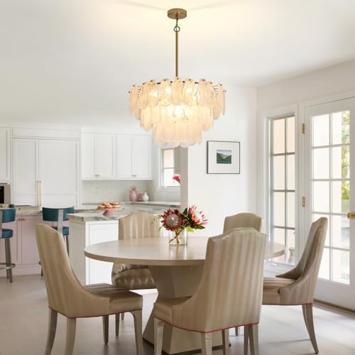 Modern Gold Glass Chandelier 236 Inch Luxury Pendant Light