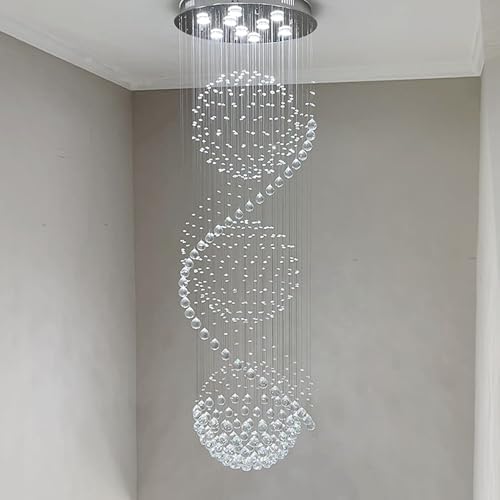 Sefinn Four 9 Light Crystal Chandelier 79 Inch High Ceiling