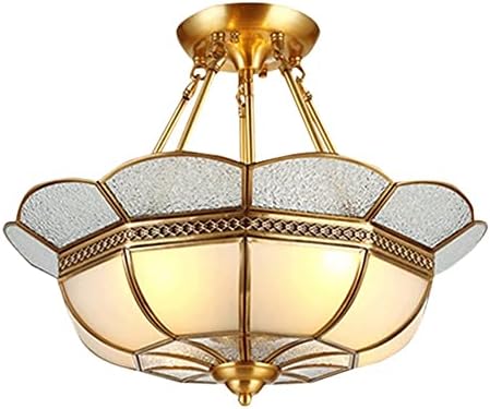 KISAD Industrial Pendant Light with Frosted Glass and Brass Design