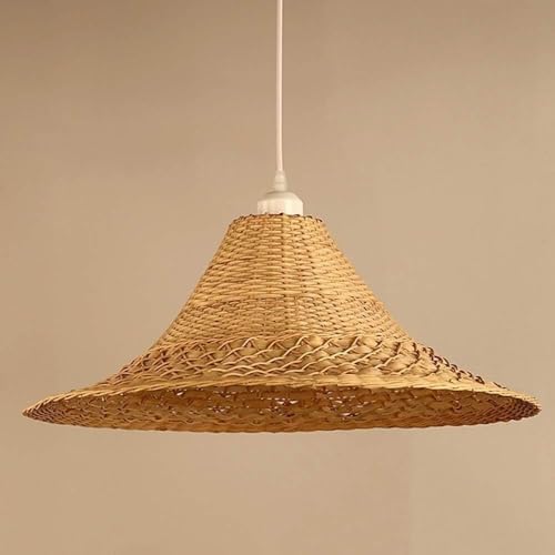 Vintage Bamboo Ceiling Lamp with Basket