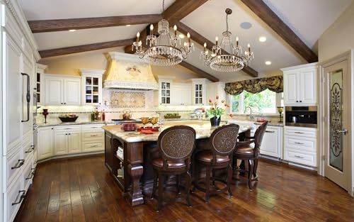 TOCHIC Crystal Chandelier 8 Lights Farmhouse Pendant