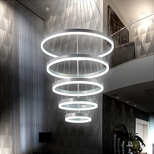 Modern LED Chandelier 5 Rings for Dining Room