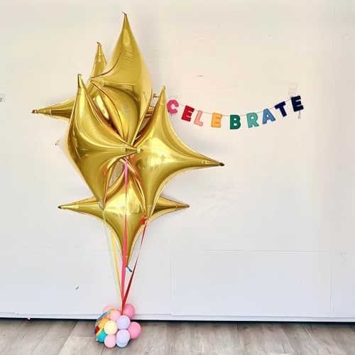Gold Star Balloons 12Pcs Foil Decorations for Parties