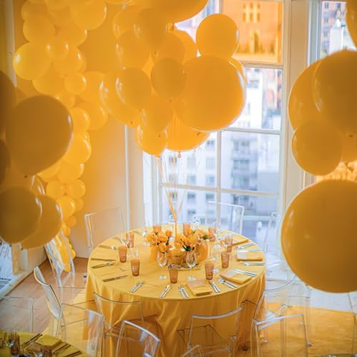 PartyWoo Mustard Yellow Balloons 127 pcs Fall Decor